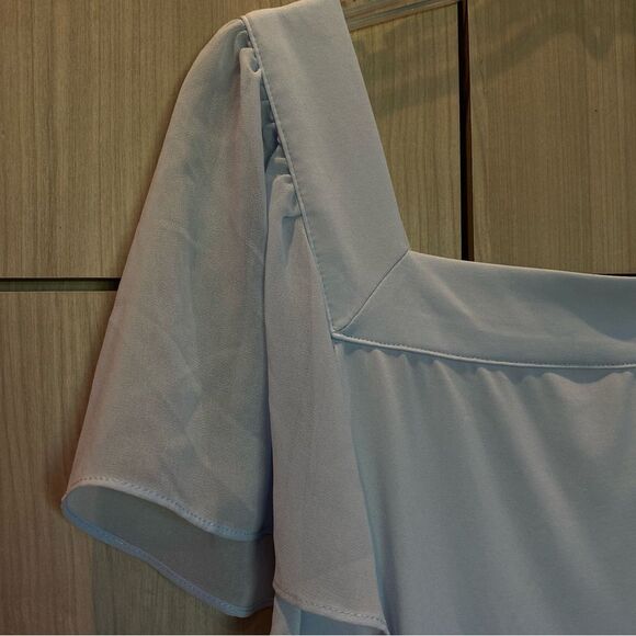 Calvin Klein Blue Square-neck Blouse XL - Picture 3 of 6